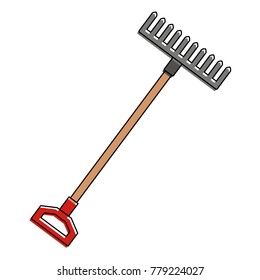 gardening rake isolated icon