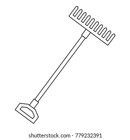 gardening rake isolated icon