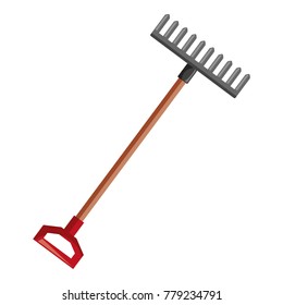 gardening rake isolated icon