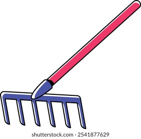 Gardening Rake Tool of Illustration