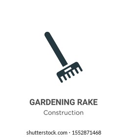 Gardening rake vector icon on white background. Flat vector gardening rake icon symbol sign from modern tools collection for mobile concept and web apps design.