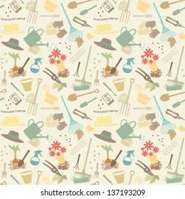 Gardening related seamless pattern 2
