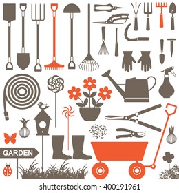 Gardening related vector icons 4