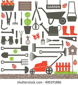 Gardening related vector icons 6