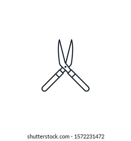 Gardening scissors creative icon. line simple illustration. From gardening icons collection. Isolated Gardening scissors sign on white background