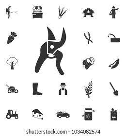 gardening scissors icon. Element of farming and garden icons. Premium quality graphic design icon. Signs, outline symbols collection icon for websites, web design, mobile app on white background