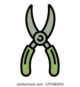 Gartenschere Ikone. Outline-Gartenschere Vektorsymbol für Webdesign einzeln auf weißem Hintergrund