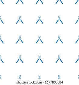 Tijeras de jardinería patrón icono sin fisuras aisladas en fondo blanco. Icono de tijeras de jardín rellenas editables. Trazado de tijeras de jardín para web y móvil.
