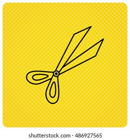 Gardening scissors icon. Secateurs tool sign.