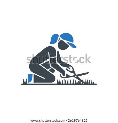Gardening Scissors Pruning Icon Isolated On White Background