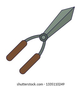 Gardening scissors tool isolated