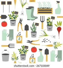 Jardinería sin fisuras. Ilustración vectorial.