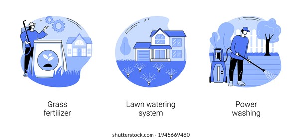 Gardening services abstract concept vector illustrations.