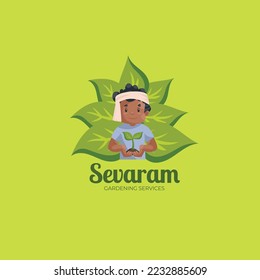 Plantilla de logotipo de mascota vectorial de servicios de jardinería.