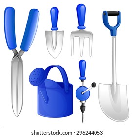 Gardening set of tools and equipment