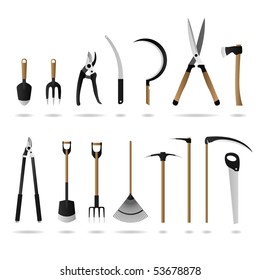 Gardening Set Tools Vector