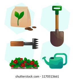 Gardening set vector illustration