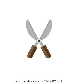 Gardening shears. Flat color icon. Tool vector illustration