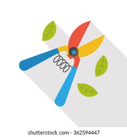 Gardening shears flat icon