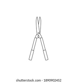 Gardening shears icon. Line style. Vector.