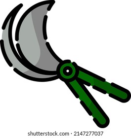 Gardening shears, illustration, vector on a white background.