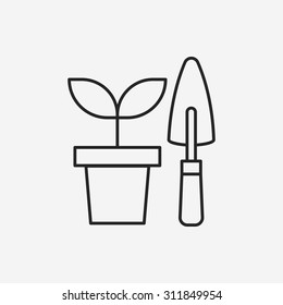 Gardening shears line icon
