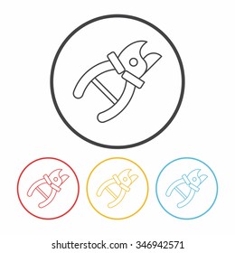 Gardening shears line icon