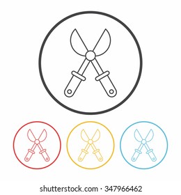 Gardening shears line icon