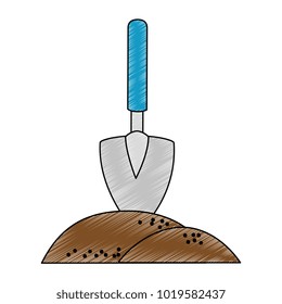 gardening shovel with ground