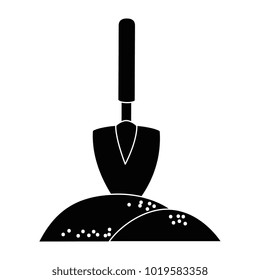 gardening shovel with ground