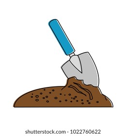 gardening shovel with ground