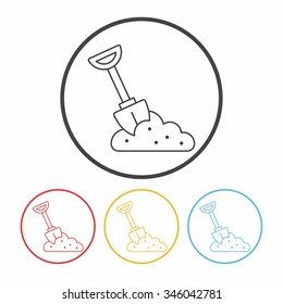 gardening shovel line icon