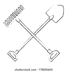 gardening shovel with rake