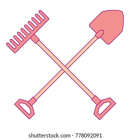 gardening shovel with rake