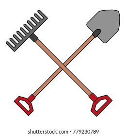 gardening shovel with rake