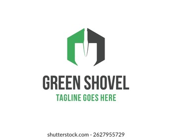 Gardening shovel tool hexagon shapes symbol icon design vector isolated on transparent background