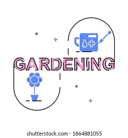 Gardening simple illustration. Easy to edit with vector file. Can use for all your graphic design content. Especially about nature.