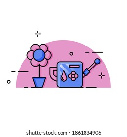 Gardening simple illustration idea. Easy to edit with vector file. Can use for all your graphic design content. Especially about nature.