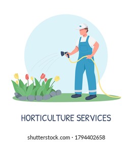 Gardening social media post mockup. Horticulture services phrase. Web banner design template. Professional landscaping booster, content layout with inscription. Poster, print ads and flat illustration