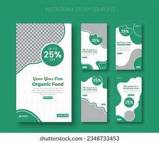 Gardening Social Media Stories Template, Home Gardening, Organic Farm, Social Media Stories Design Set a flat design