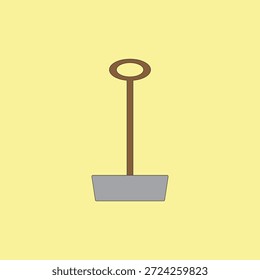 Ilustração de vetor de pá de jardinagem para trabalhos de jardinagem ou construção