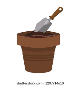 gardening spatule with pot
