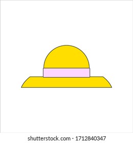 sombrero de paja de jardinería. ilustración para diseño web y móvil.