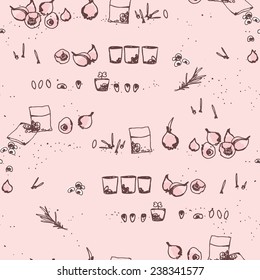 gardening theme, seeds and bulbs seamless pattern