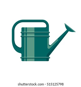 Gardening tool flat icon watering can isolated on white background. Farming equipment - vector stock.