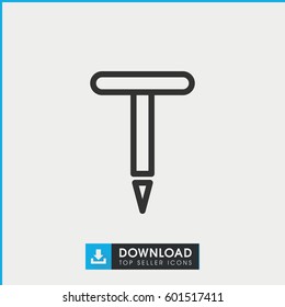 gardening tool icon. simple outline gardening tool vector icon. on white background.