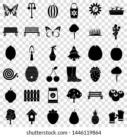 Gardening tool icons set. Simple style of 36 gardening tool vector icons for web for any design