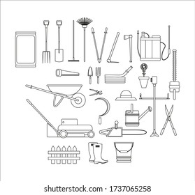 gardening gardening tool kit. illustration for web and mobile design.