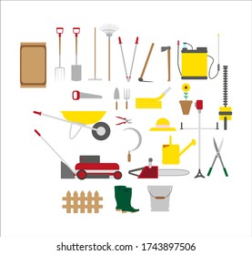 kit de herramientas de jardinería. ilustración para diseño web y móvil.