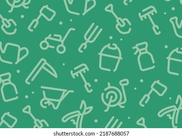 Gartenwerkzeug-Musterhintergrund für Grafikdesign.